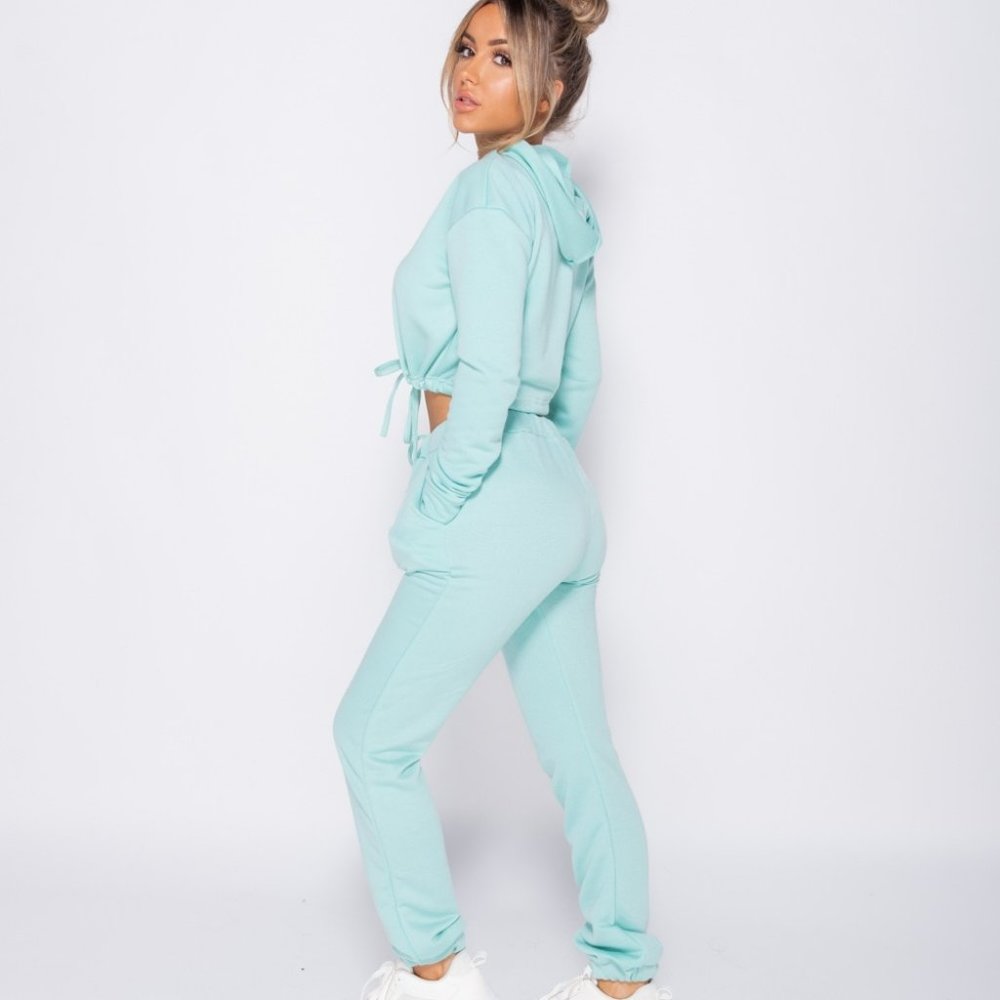 Hooded Crop Top & Jogger Pants Joggers 2 Piece Set - Picture 3 of 8